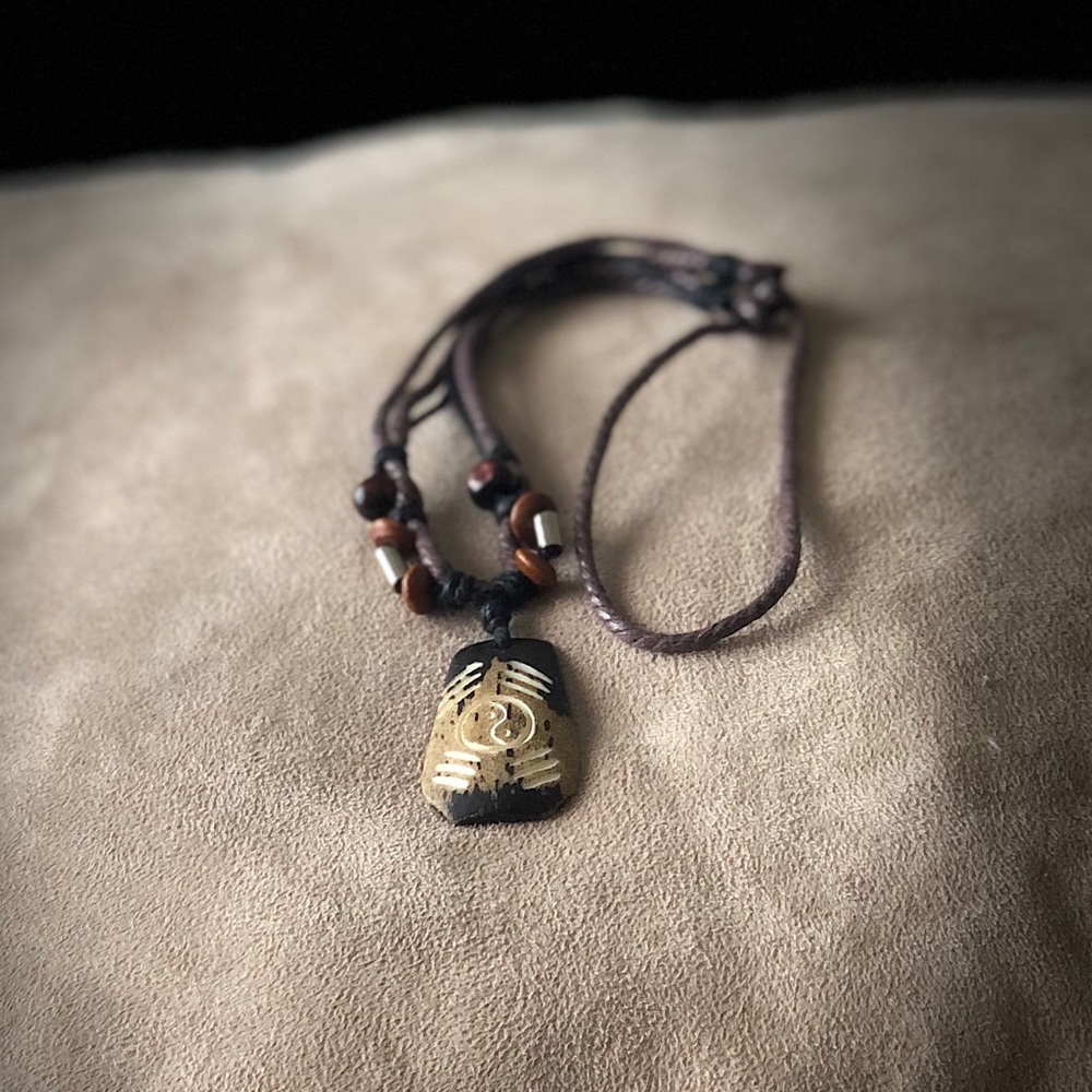 Handmade Yin Yang Rope Necklace Adjustable